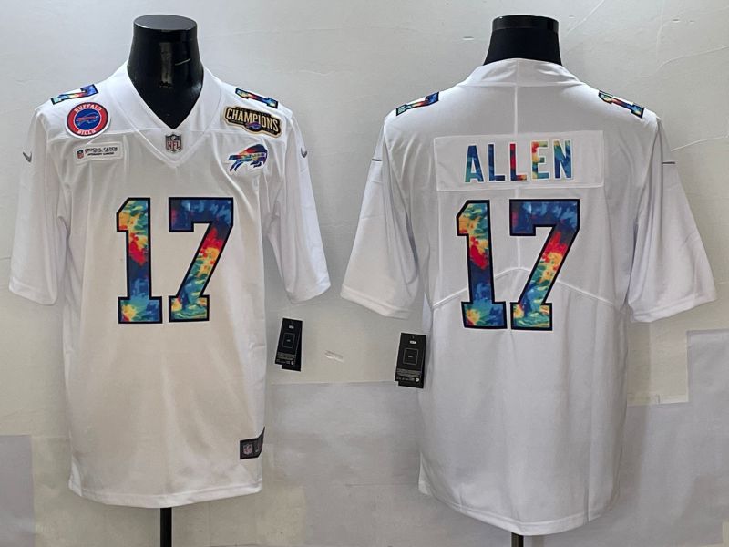 Men 2025 Buffalo Bills #17 Allen White Rainbow Nike Limited NFL Jersey style 3
